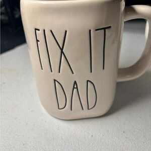 Rae Dunn Cream 'Fix It Dad' Mug